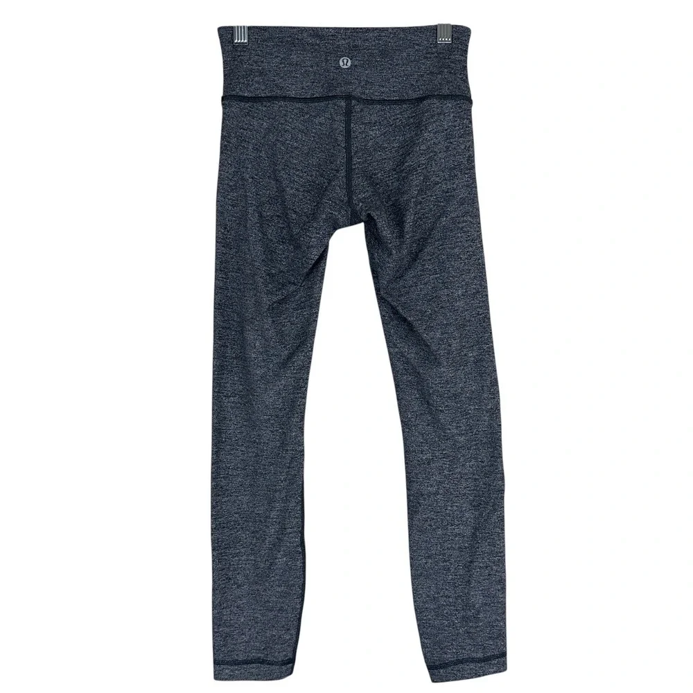 Lululemon Wunder Under Space Dye Heathered Leggings Gray Athleisure Size 2